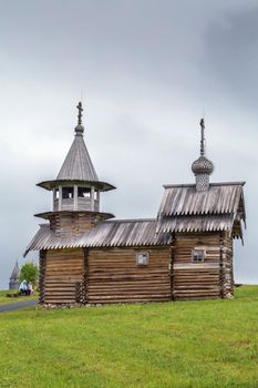 Historical site dating from the 17th century on Kizhi island, Russia. Chapel of the Archangel Michael