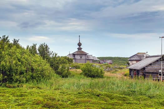 Wooden Church of St. Andrew on Big Zayatsky island, Russia