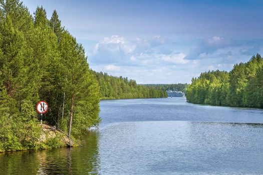 Landscape on White Sea-Baltic Canal in Russia