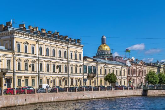Embankment of the Moyka River in Saint Petersburg, Russia 