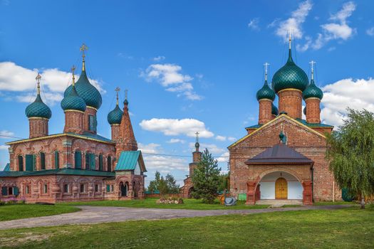 View of Temple ensemble in Korovniki, Yaroslavl, Russia