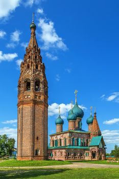 View of Temple ensemble in Korovniki, Yaroslavl, Russia