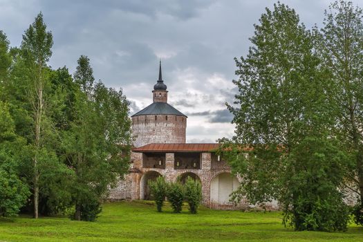 Wall and tower in Kirillo-Belozersky Monastery, Russia
