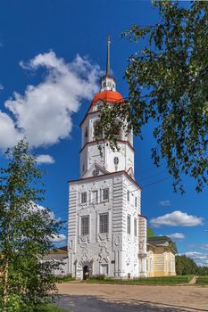 Bell tower of church of the Assumption, Totma, Russia