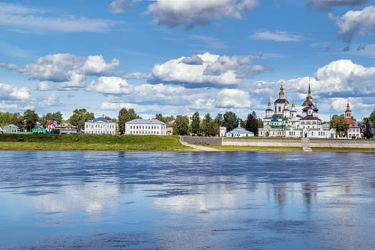 View of Historical centre of the Veliky Ustyug from Sukhona river, Russia
