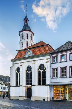 Evangelical church in Xanten historical center, Germany