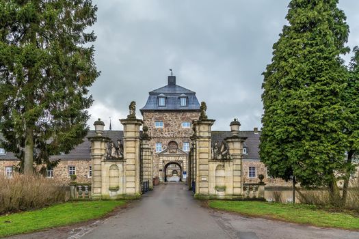 Castle Lembeck is one of the prettiest water castles in North Rhine-Westphalia, Germany.. Portal and gate