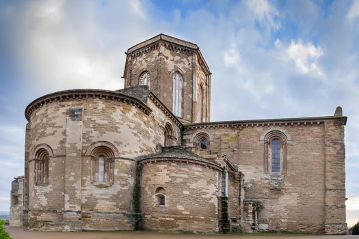 Cathedral of St. Mary of La Seu Vella is the former cathedral church of the Roman Catholic Diocese of Lleida, in Lleida, Catalonia, Spain. View from apse