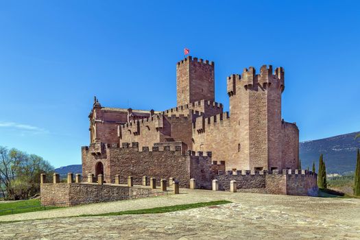 Castle of Xavier is located on a hill in Navarre, Spain