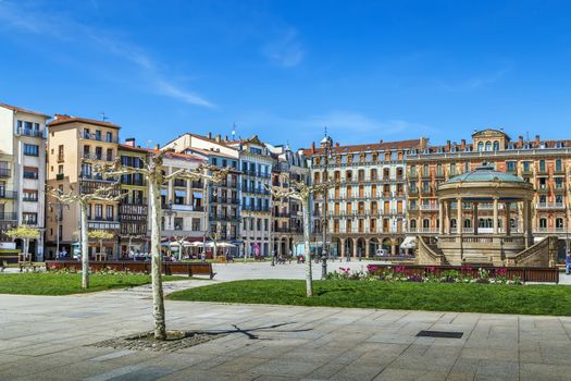 Castle Square (Plaza del Castillo) is main square in Pamplona, Navarre, Spain