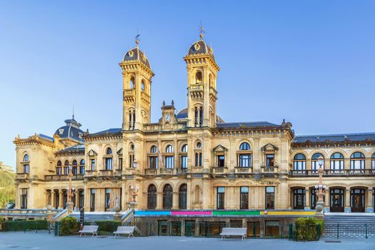 City council of San Sebastián are located in the former casino of the city next to the Bay of La Concha, Spain