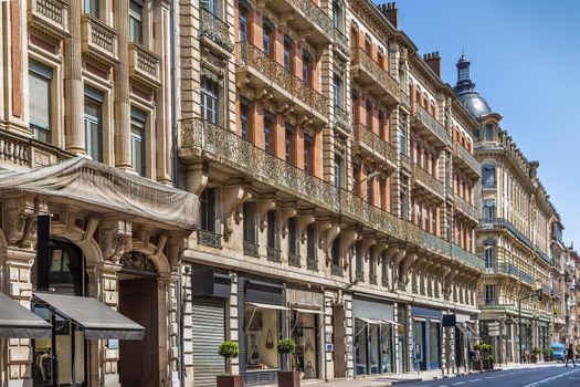 Street in Toulouse historical center, France