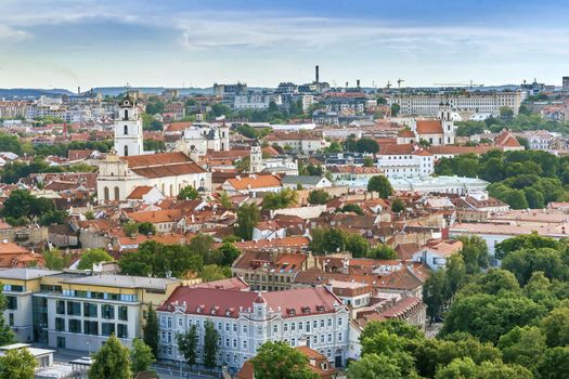 Cityscape of Vilnius from  Three Crosses hill, Lithuania