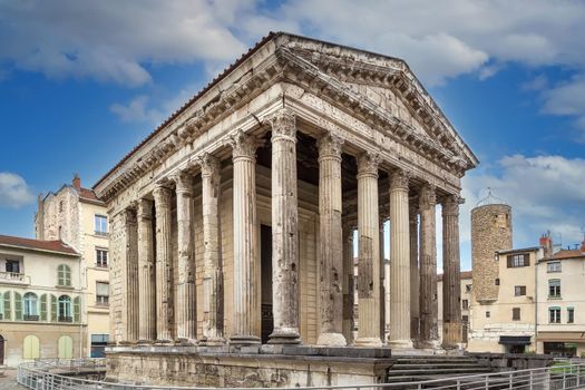 Temple of Augustus and Livia is a Roman temple built in the early 1st century, Vienne, France