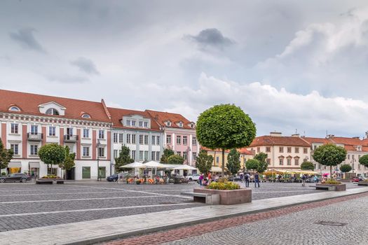 Town hall square in Vilnius Old Town, Lithuania