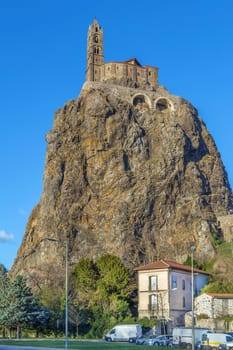 Saint-Michel d'Aiguilhe (St. Michael of the Needle) is a chapel on the rock in Le Puy-en-Velay, France.