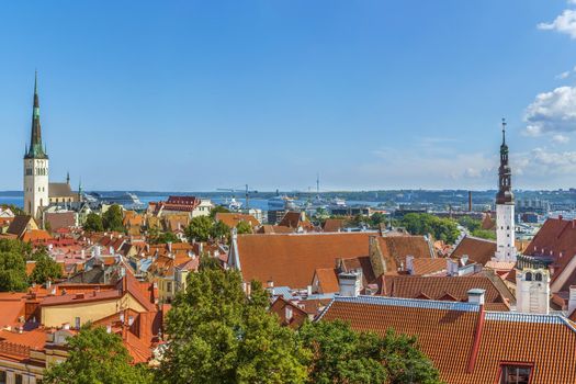 View of Tallinn old town from Toompea hill, Estonia