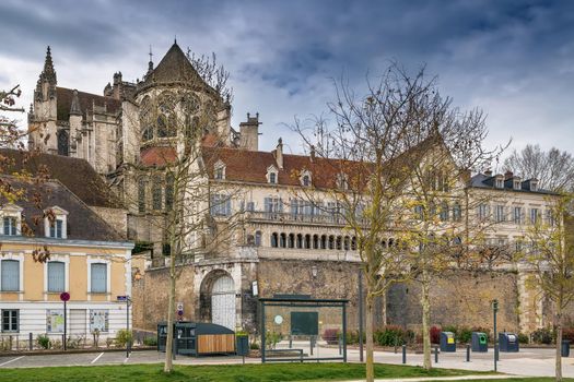 View of Abbey of Saint-Germain in Auxerre, France