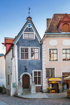 Street with historical houses in Tallinn old town, Estonia