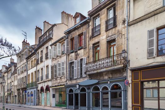 Street with historical houses in Dijon, France