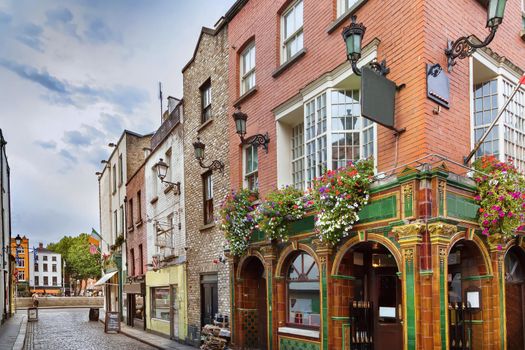 Temple Bar street in Dublin city center, Ireland