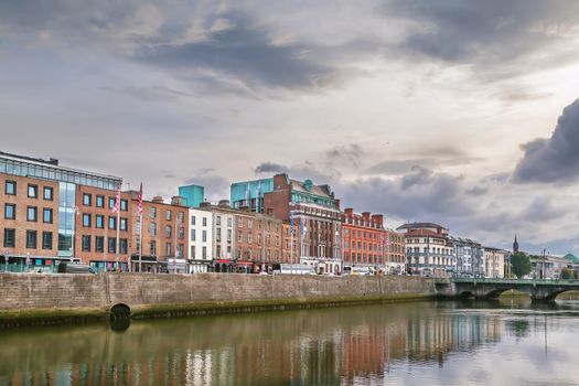 View of Liffey river in Dublin, Ireland