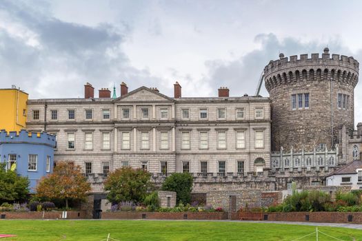 View of Dublin castle from garden, Ireland