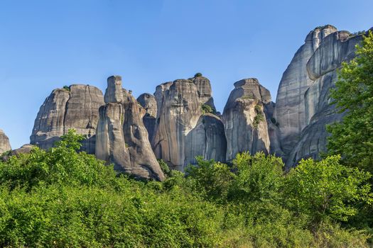 Landscape with rocks in Meteora in Greece