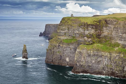 Cliffs of Moher are sea cliffs located at the southwestern edge of the Burren region in County Clare, Ireland