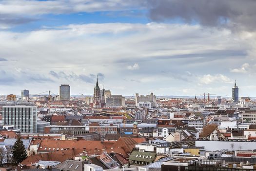 Aerial view of Munich from New Town Hall tower, Germany