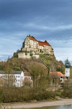 Burghausen Castle on the hill in Burghausen, Germany