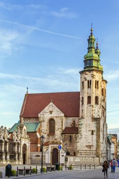 Church of St. Andrew in the Old Town district of Krakow, Poland is a historical Romanesque church built between 1079 and 1098