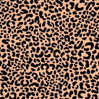 Abstract modern leopard seamless pattern. Animals trendy background. Black and beige decorative vector illustration for print, card, postcard, fabric, textile. Modern ornament of stylized skin.