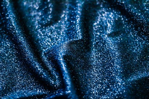 Luxe glowing texture, night club branding and New Years party concept - Blue holiday sparkling glitter abstract background, luxury shiny fabric material for glamour design and festive invitation