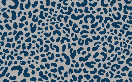Abstract modern leopard seamless pattern. Animals trendy background. Blue and grey decorative vector stock illustration for print, card, postcard, fabric, textile. Modern ornament of stylized skin.