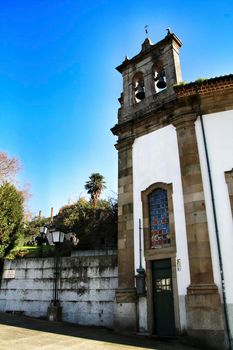 Beautiful Nossa Senhora do Carmo church facade in the medieval church of Guimaraes, Porto, Portugal