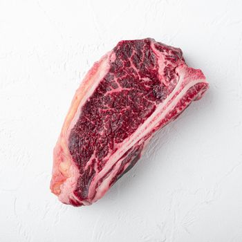 Beef on bone steak on white background