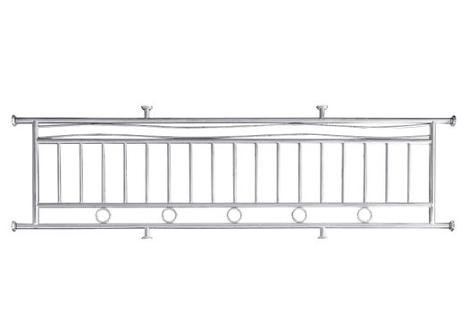 Stainless steel railing isolated on white, with clipping path.