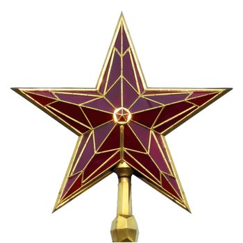 Moscow kremlin star, isolated on white
