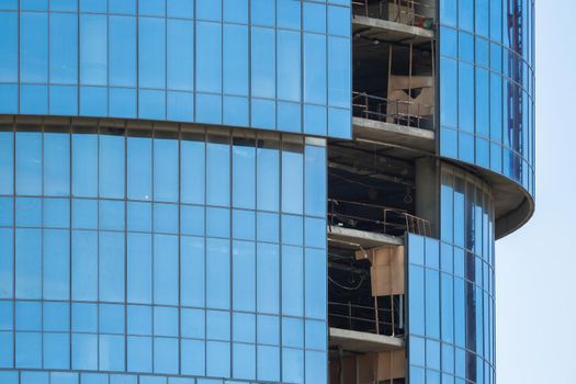 Fragment of building construction site, closeup