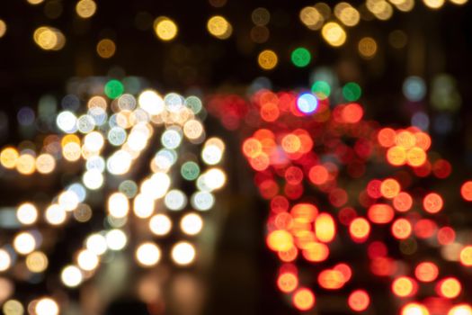 Rush hour in the city. Abstract blur night traffic background