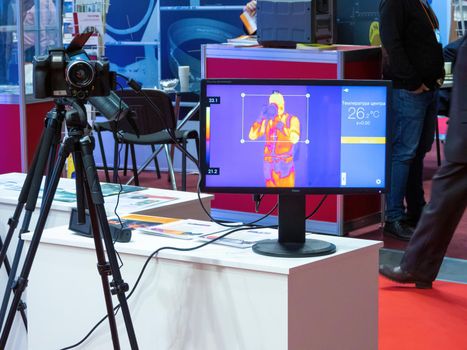 Infrared camera - thermal imager on Exhibition TestingControl 2019 - Moscow, Russia - Oct 22, 2019
