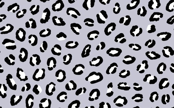 Abstract modern leopard seamless pattern. Animals trendy background. Grey and black decorative vector stock illustration for print, card, postcard, fabric, textile. Modern ornament of stylized skin.