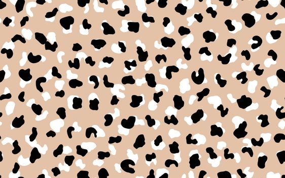 Abstract modern leopard seamless pattern. Animals trendy background. Beige and black decorative vector stock illustration for print, card, postcard, fabric, textile. Modern ornament of stylized skin.