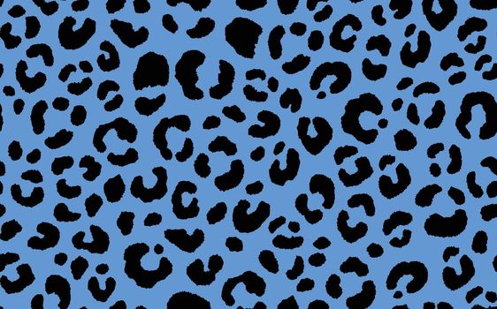 Abstract modern leopard seamless pattern. Animals trendy background. Blue and black decorative vector stock illustration for print, card, postcard, fabric, textile. Modern ornament of stylized skin.