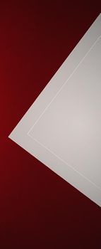 Blank A4 paper, white on red background as office stationery flatlay, luxury branding flat lay and brand identity design for mockup.