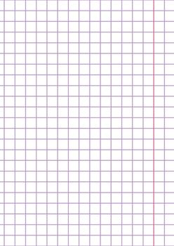 Graph paper. Printable squared grid paper with color horizontal lines. Geometric background for school, textures, notebook, diary. Realistic lined paper blank size A4.