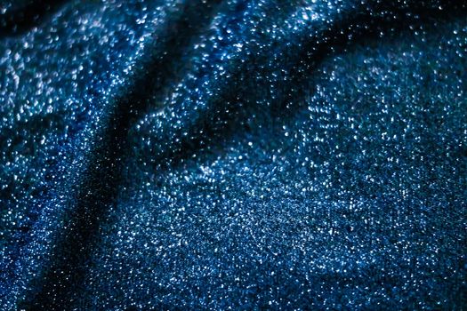 Luxe glowing texture, night club branding and New Years party concept - Blue holiday sparkling glitter abstract background, luxury shiny fabric material for glamour design and festive invitation