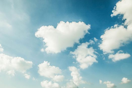 Natural background, Blue sky with clouds at summer sunny day