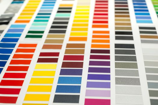 sample colors catalogue, top view